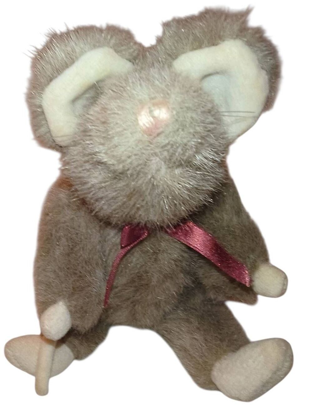 Vintage plush toy mouse Little Gray Mouse jointed mouse plush 1990s gray-brown t